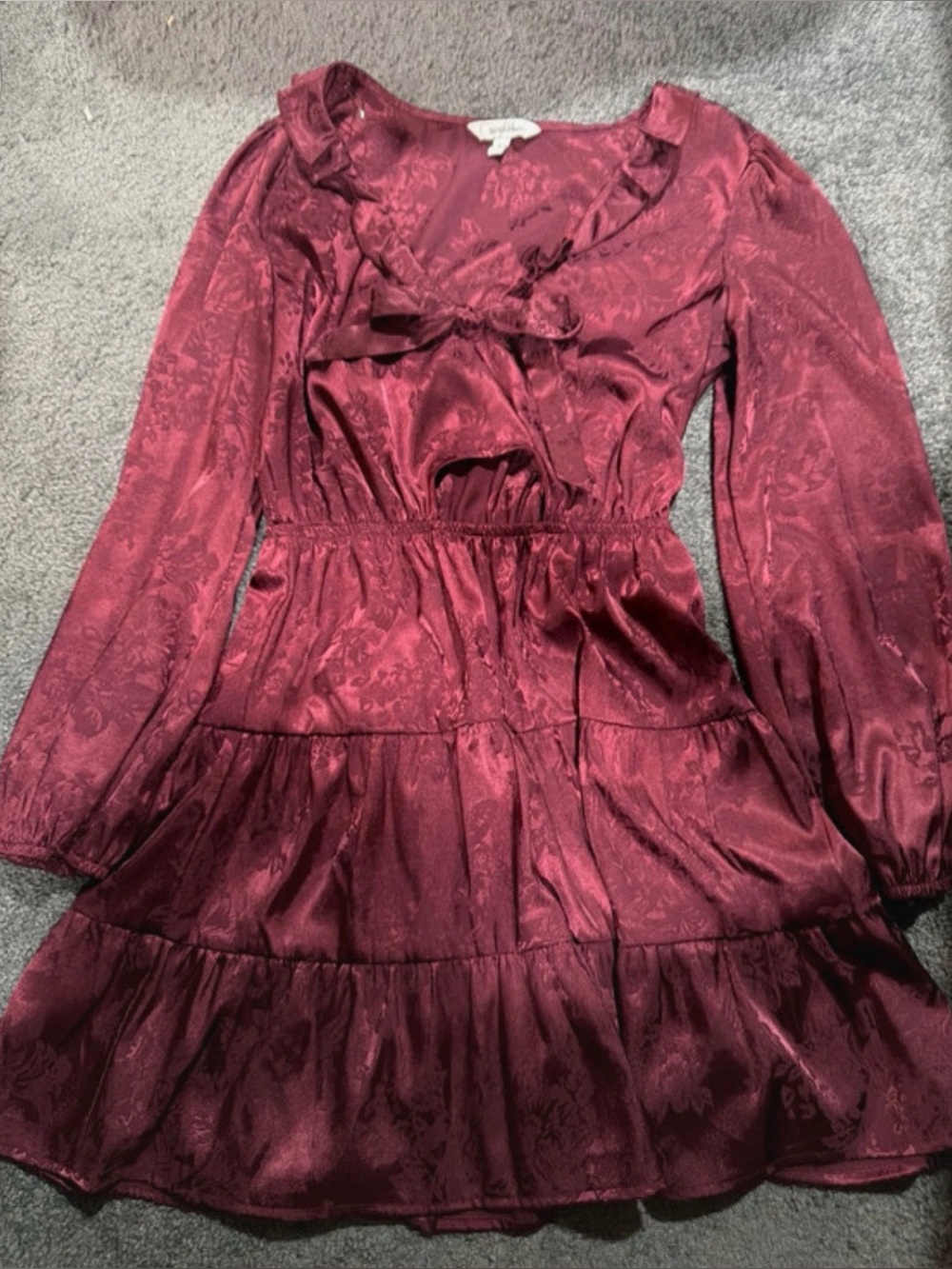 Speechless Girls' Maroon Ruffle Tiered Dress